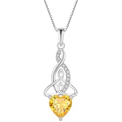 Celtic Knot Necklace for Women Sterling Silver Birthstone Irish Jewelry