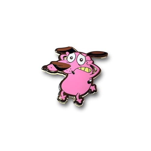 Courage Dog Pin - Cowardly Dog Anime Character (GOLD) Hard Enamel Pin for Backpacks and Jackets