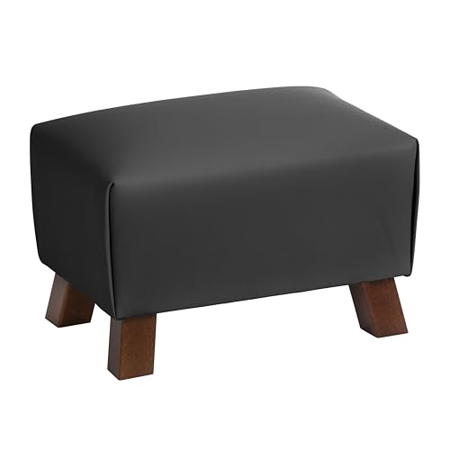Max Winzer Footstool Hocker Kinderhocker Echtleder (schwarz)