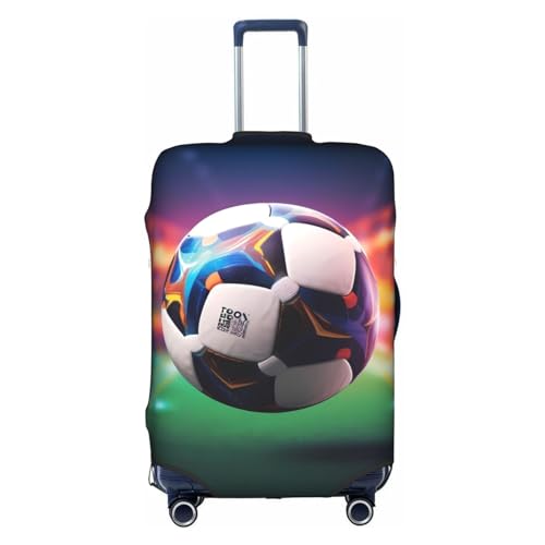 FEMOS Soccer Sports Ball - Travel Suitcase Cover Elastic Luggage Covers Trolley Protector Cover Fits 18-32 Inch Luggage, Small, 11437