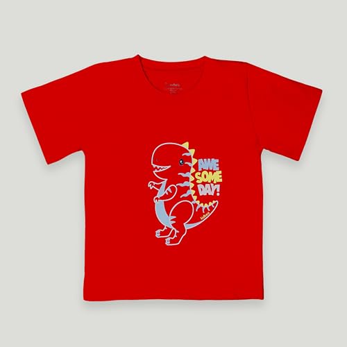 Image of Kidbea 100% Organic Soft Cotton Half Sleeve T-Shirt Multicolor Printed for Baby Boys