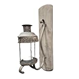 Style : Lanterne murale extérieur jardin bougie ancienne bois blanc 54cm