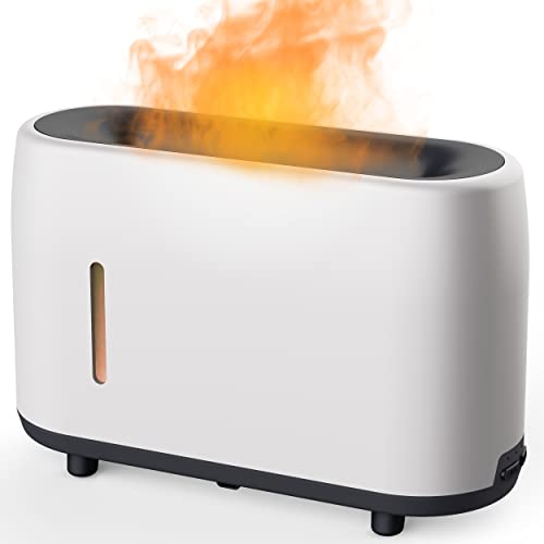 Flame Diffuser Für Ätherische Öle,Ultraschall Aromatherapie Diffuser für Ätherische Öle,Humidifier für ätherische öle Raumbefeuchter für Schlafzimmer Raum Büro,Aromatherapie,240ml,DC:24V Cover
