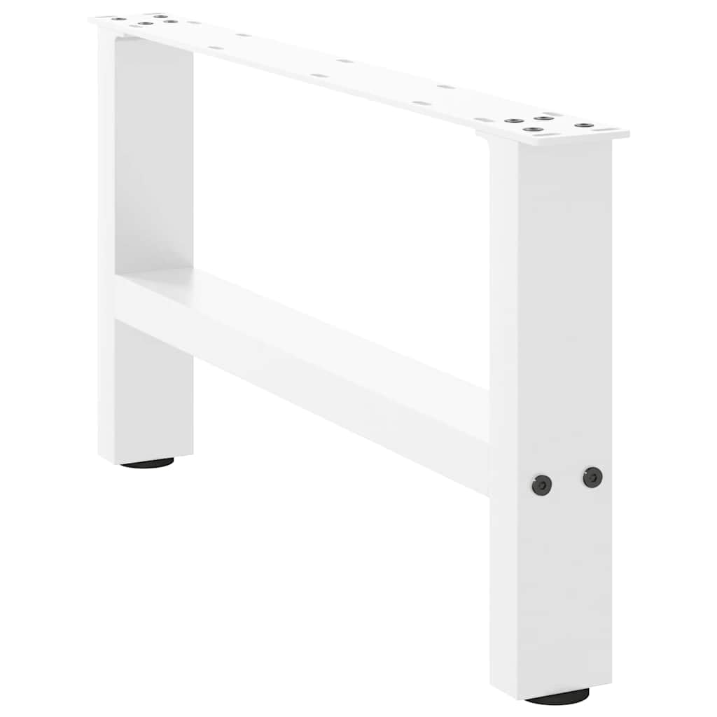 Nogi stolika kawowego, białe, 2 sztuki, 60 x (30-31) cm, stal malowana proszkowo, z regulowanymi nóżkami poziomującymi i śrubami do montażu, stabilny stelaż stołu do stolika kawowego i stolika