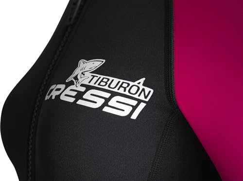 CRESSI Tiburon Lady Shorty Wetsuit Black/Pink 2mm S/2 - Traje Corto de Neopreno y Elastano de 2 mm para Mujer, Cremallera Frontal YKK, Negro/Rosa, S/2 - imagen 7