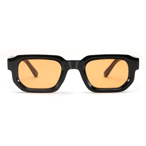 FEISEDY Retro Small Rectangle Sunglasses Women Men Fashion Thick Frame Chunky Square Shades B02022