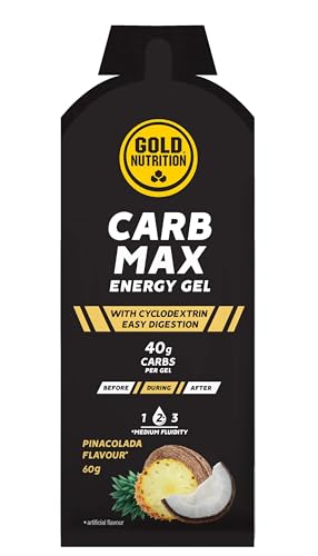GoldNutrition® Max Energy Gel - High Carb Energiegel für bessere Leistungsfähigkeit beim Ausdauersport, 16 Stück, Piña Colada
