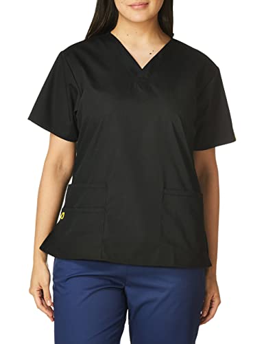 WonderWink Damen Bravo 5 Pocket V-Neck Top Medical Scrubs, Blickdicht, Schwarz, XS Cover