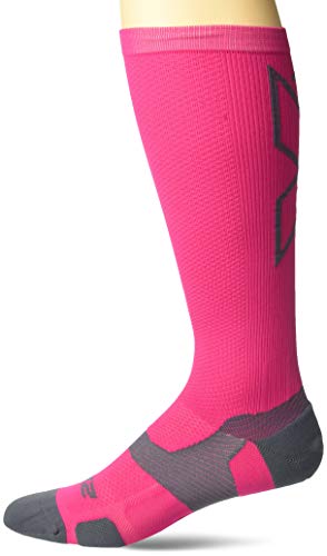 2XU UK Vectr - Calcetines de compresión para Hombre, Hombre, Color Hot Pink/Grey, tamaño L1