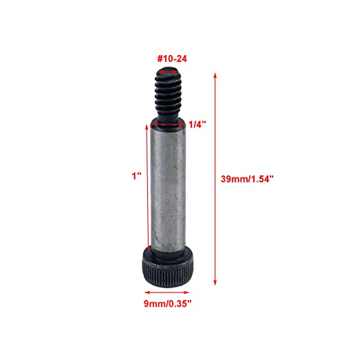 S SYDIEN 6Pcs Alloy Steel Shoulder Bolt 1/4\" Shoulder Dia 1\" Shoulder Length 10-24 UNC Thread - Thumbnail 4