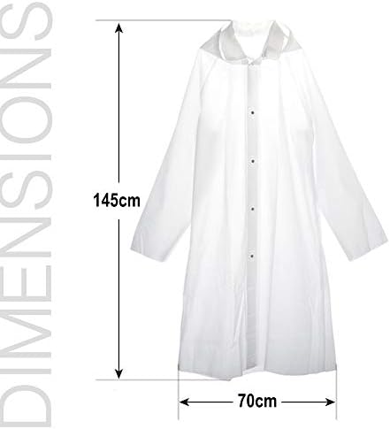Bramble - 2 Pack Clear Reusable EVA Hooded Waterproof Ponchos for Adults