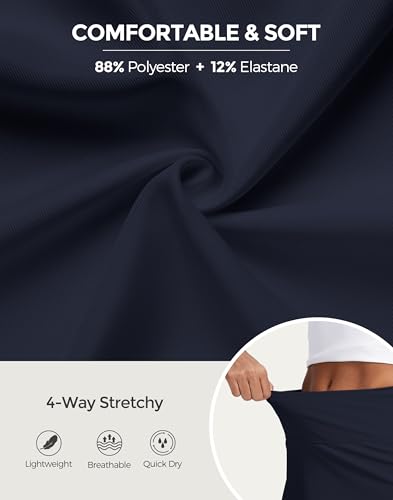 Image of M MOTEEPI 14 inch Scalloped Hem Skorts for Women with Pockets High Waisted Tennis Golf Athletic Skirt with Shorts 2026