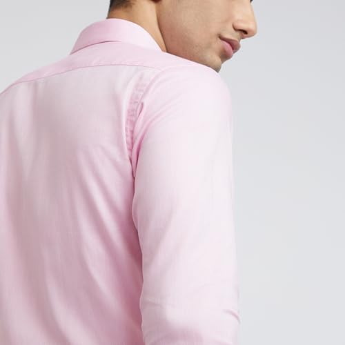 Image of Raymond Men Pure Cotton Slim Fit Structure Pattern Semi Cut Away Collar Formal Shirt