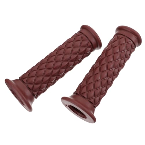 Cabilock Puños De Motocicleta Vintage Marrón Oscuro, Par De Empuñaduras Antideslizantes Para Manillar, Repuesto Práctico Para Moto, Accesorio Duradero Para Uso En Carretera y Ciudad