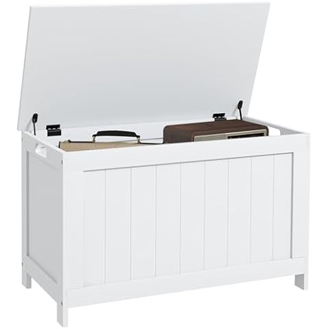 HOMCOM Wooden Storage Chest Cover