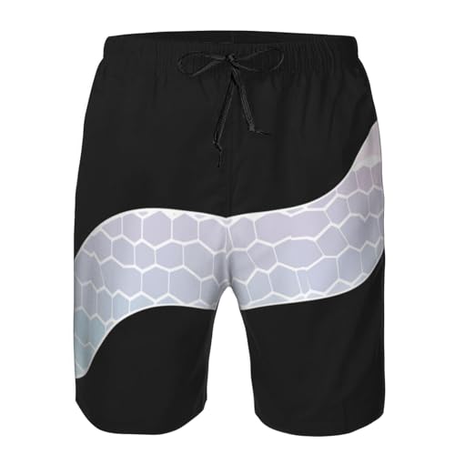 Scale Stripe Men's Beach Pants-Quick-Dry & Comfortable Mens Beach Shorts for Men, Perfect for Surfing and Everyday Wear White 5