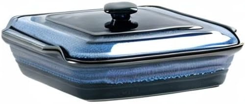 UNICASA Casserole Baking Dish with Lid - Ceramic Blue Lasagna Pan 3.2 Quart, Large Covered Bakeware Set 9x13 for Cooking, Stoneware Bakers Microwave Oven Safe - Reactive Glaze Blue - Image 9