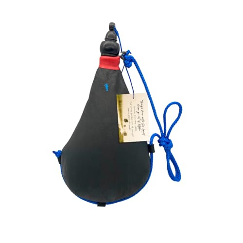 Bota de Vino Premium Artesana De Piel De Cabra | Tintada en Negro con Interior de TPU Sin Goteo | Bota De Vino de Piel Curada | Regalos Originales | Cantimplora de 1L, 1.5L y 2L para Bebidas