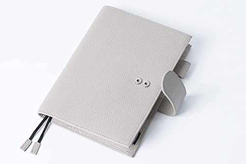 Moterm Leather Cover For Stalogy B6 - With Back Pocket, Pen Loop And Card Slots (Pebbled-Gray, B6+) #TOP6