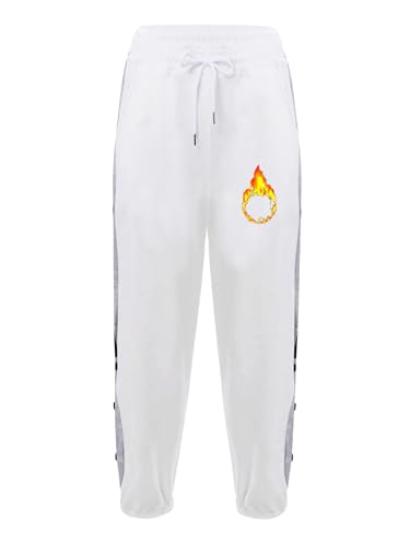 Kaerm Kids Boys Side Button Sweatpants Casual Lightweight Warm Fleece Pants Athletic Joggers Pants for Running