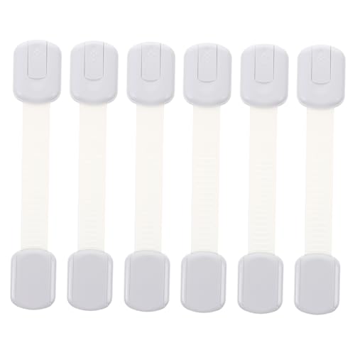 CVUTOVO 6個 用ロック 可能チャイルドセーフティストラップ キャビネット ドア 冷蔵庫 用 二重ロックシステム 損傷防止 いたずら防止 ベビー