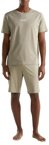 United Colors of Benetton T-Shirt 30964M019 Parte Superiore del Pigiama, Verde Militare 0W9, S Uomo