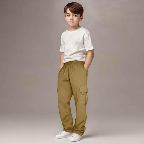 Boys Cargo Pants Trendy Joggers Kids Hiking Pant for Sports Outdoor Elastic Waist Sweatpants Toddler School Clothes4