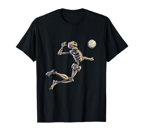 Volleyball Skeleton Women Men Volleyball Player Halloween T-Shirt
