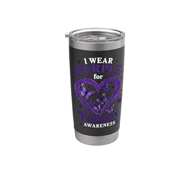 Heart Design with Purple Butterflies and Stars Stainless Steel Insulated Tumbler