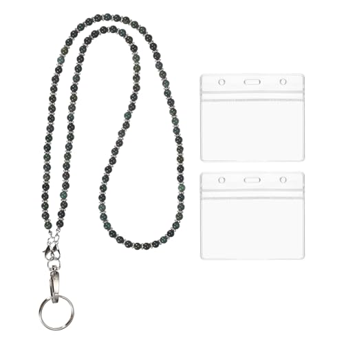Porte-badge en perles pour identité PATIKIL, une excellente idée cadeau verte pour femme