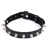Ce collier ras du cou punk est fabriqué en cuir synthétique et en métal, de bonne qualité et très doux et agréable à porter.
