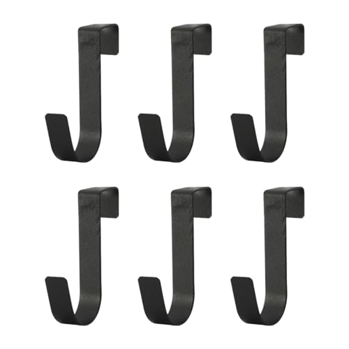 OUDQFCJ Lot de 6 crochets porte-serviettes en acier inoxydable étanches pour porte de salle de bain en verre sans cadre 2,1 cm Noir mat