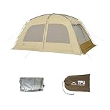 Naturehike Dune7.6/10.9 ドームテント ツールーム 1～4人用 14㎡大空間 6面通気 前室あり 煙突穴付き 自立式設営簡単 高さ180/200cm メッシュ 防蚊防虫 UVカット UPF50+ PU2000mm インナーテント取り外し可能 スノースカート 防水防風 前室 軽量 コンパクト アウトドア キャンプ 収納袋付き (TPUドア, Dune10.9)