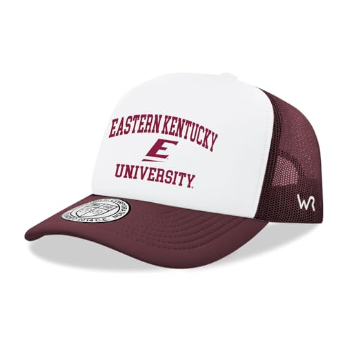 BH Fashion Company Eastern Kentucky University Colonels EKU Trucker Mesh Snapback Seal Hat White/Maroon