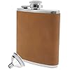 Outdoor Saxx® – Roestvrij stalen heupfles, leren design, flagon borsttas zakfles, gratis vultrechter, geweldig cadeau…