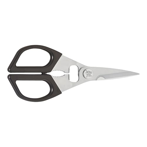 Miyabi Kitchen Shears, Precisely Sharpened Stainless Steel Blades, Long Lasting Sharpness, Smooth Cutting Accuracy, Handles Designed for Comfort, Screw Cap and Bottle Cap Opener, Made in Japan