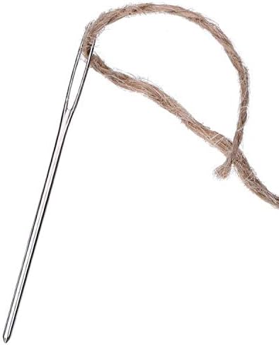 Outus Large-eye Blunt Needles Steel Yarn Knitting Needles Sewing Needles, 9 Pieces (Silver)