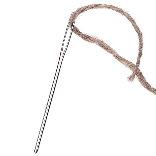 Outus Large-Eye Blunt Needles Steel Yarn Knitting Needles Sewing Needles, 9 Pieces (Silver) #TOP6