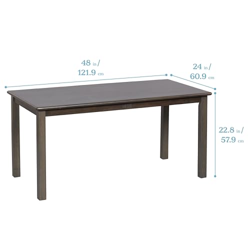ECR4Kids 24in x 48in Rectangular Hardwood Table with 22in Legs, Kids Furniture, Grey Wash