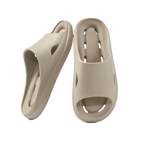 Slippers Slides for Women and Men Soft Comfy Slippers Non-Slip Slippers for Shower, Swimming, Beach, Indoor and Outdoor Summer Sandals(Khaki,39-40)