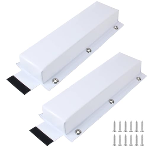 ORLANG 16" Dock Bumpers,PVC Dock Fenders with Stainless Steel Screws,Boat Dock Guards,Dock Post Bumper for Docking Edges, Piling, Vertical Poles, Horizontal Decks or Piers(White-2Pack)