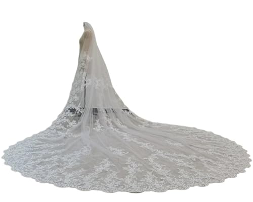 Cathedral Length Wedding Veil with Metal Comb | Elegant 1