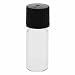 Produktbild 25 x Mini-Gewindeflaschen klar 1.5ml bis max. 2ml, Grösse: 11,6 x 32mm, inkl. Verschluss 136 schwarz mit Innenkonus