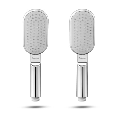Image of HomeWorks Gulmarg ABS Plastic Multi-Function Rain And Mist Spray Hand Shower Head For Bathroom - Chrome Finish (Pack of 2)