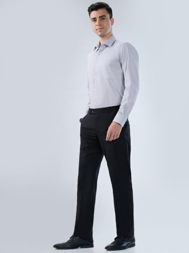 Image of Park Avenue Men Modern Slim Fit Structure Pattern Cotton Polyester Blend Semi Cutaway Collar Full Sleeve Formal Shirt