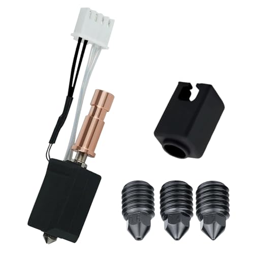 Ceramic Hotend for Kobra S1 Combo Hotend Kit Print Head Heat Block Upgrade Heating Cartridge 200K Thermistor Hardened Steel Nozzle with 0.2/0.4/0.6mm Hardened Nozzle for Anycubic Kobra S1/ACE Pro