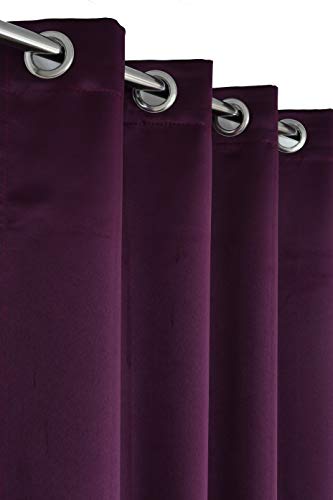 Image of Premium Blackout Solid Curtain for Home 100% Opaque Curtains for Door 7 Feet,Pack of 3,Wine