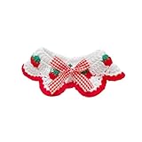 Tsuchbis 1 Pack Cat Knitted Collar Cute Pet Knitted Collar with Bow Tie and Strawberry Pattern for Pet Accessories