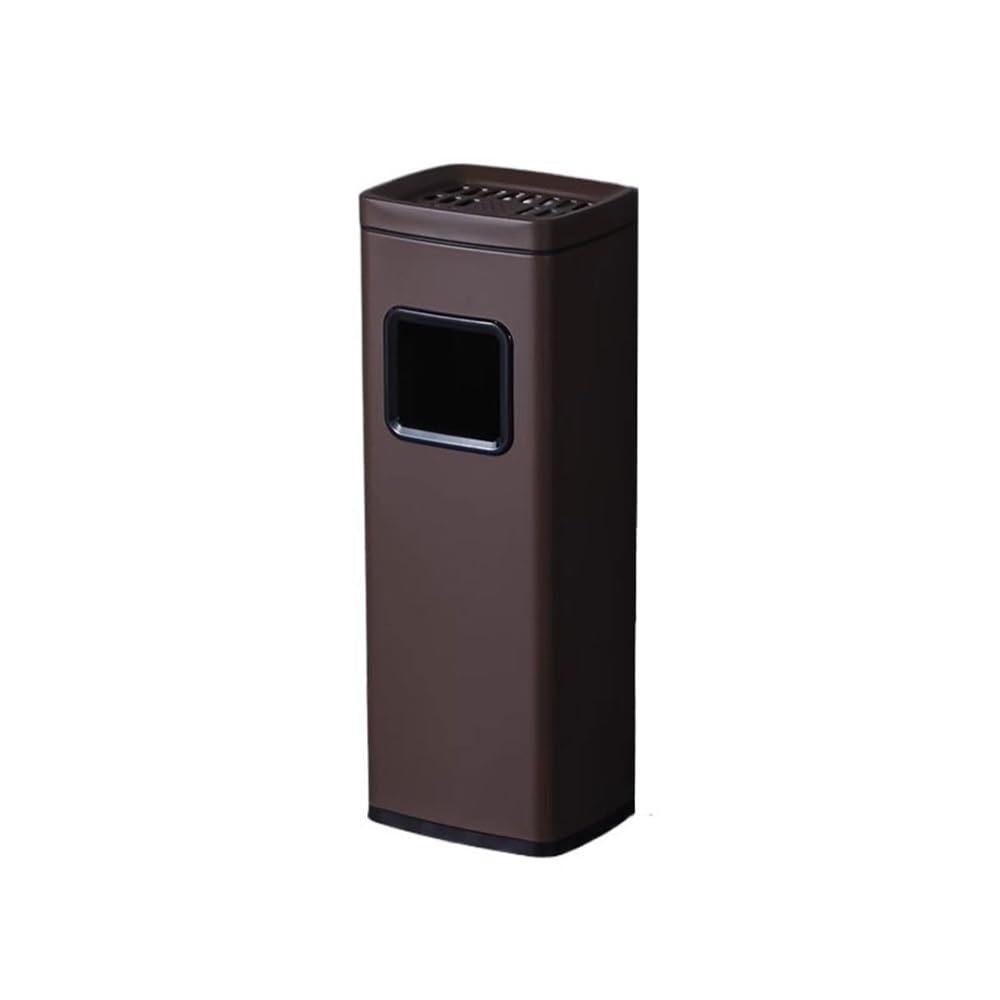 OLSKFUH Outdoor Ashtray Indoor Outdoor Vertical Stainless Steel Ash Pillar Smoking Area Trash Can Soot Column Trash Can,Bruin