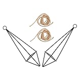 Gatuida 2 Stück Teiliges Geometrische Eisen Pflanzenhalter für Luftpflanzen Modern Hängepflanzer Balkon Blumenampel Hängekorb Zimmerpflanzen Dekoration